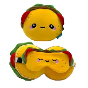 Relaxeazzz Travel Pillow & Eye Mask  - Foodiemals Frida the Taco