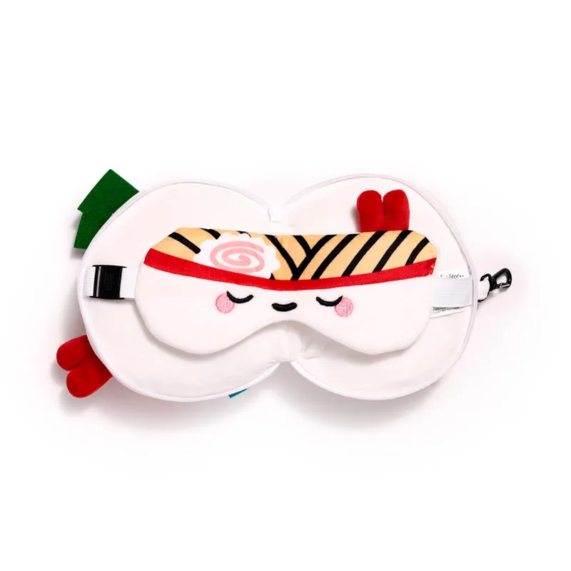 Relaxeazzz Travel Pillow & Eye Mask  - Foodiemals Nori the Ramen Bowl