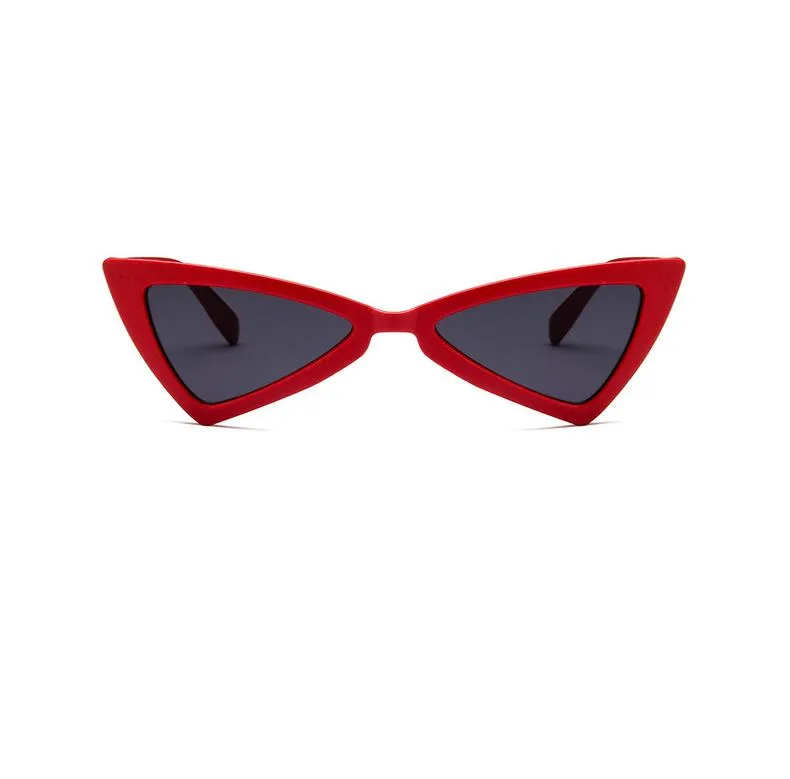 Retro Super Skinny Narrow Cat Eye Sunglass High Pointed Triangle Glass