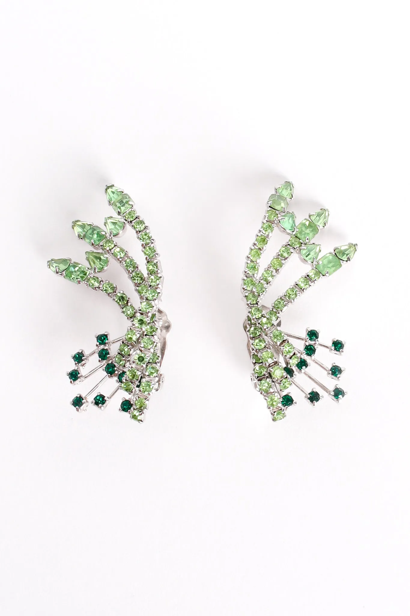 Rhinestone Spray Climber Earrings