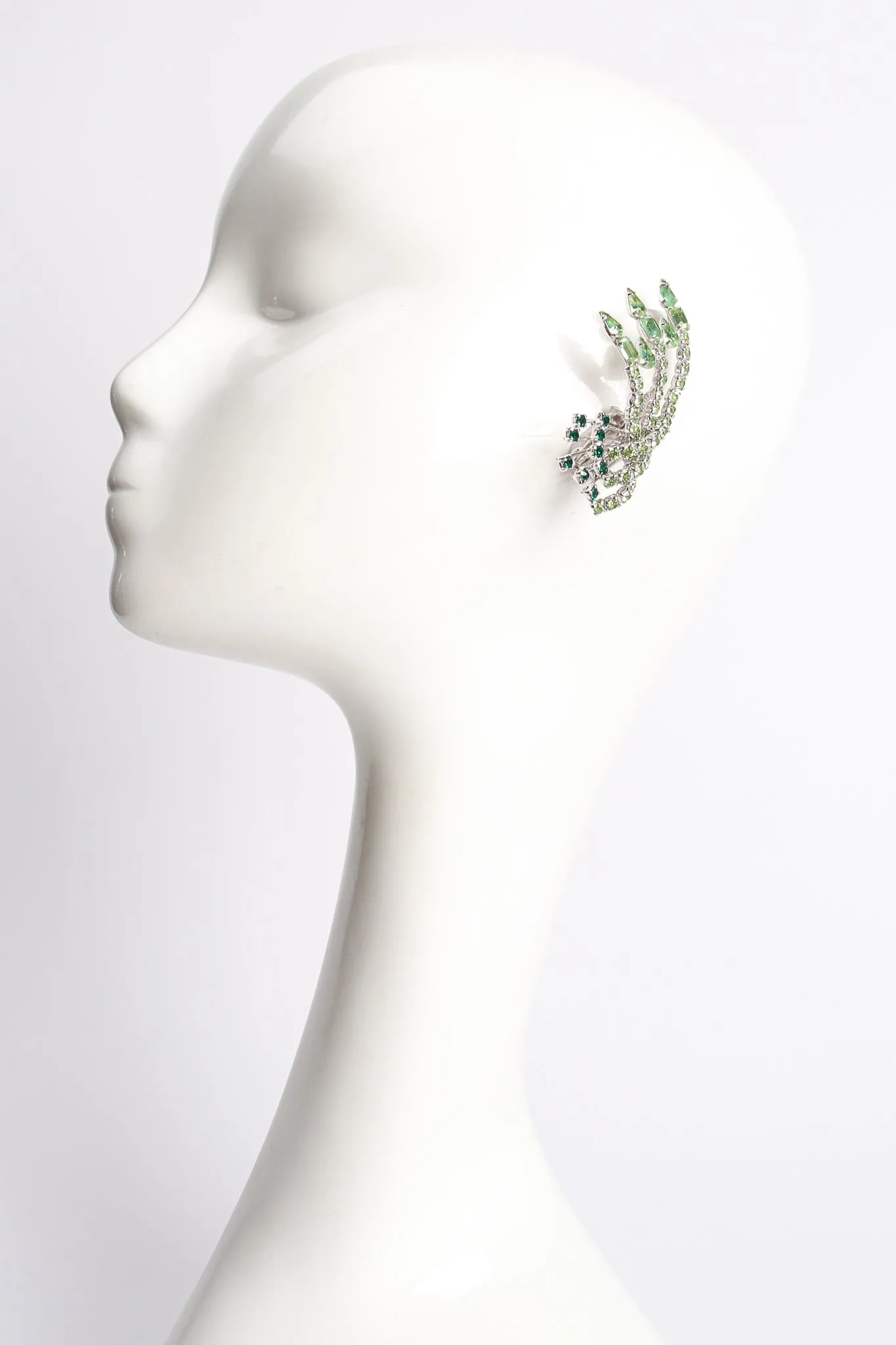 Rhinestone Spray Climber Earrings