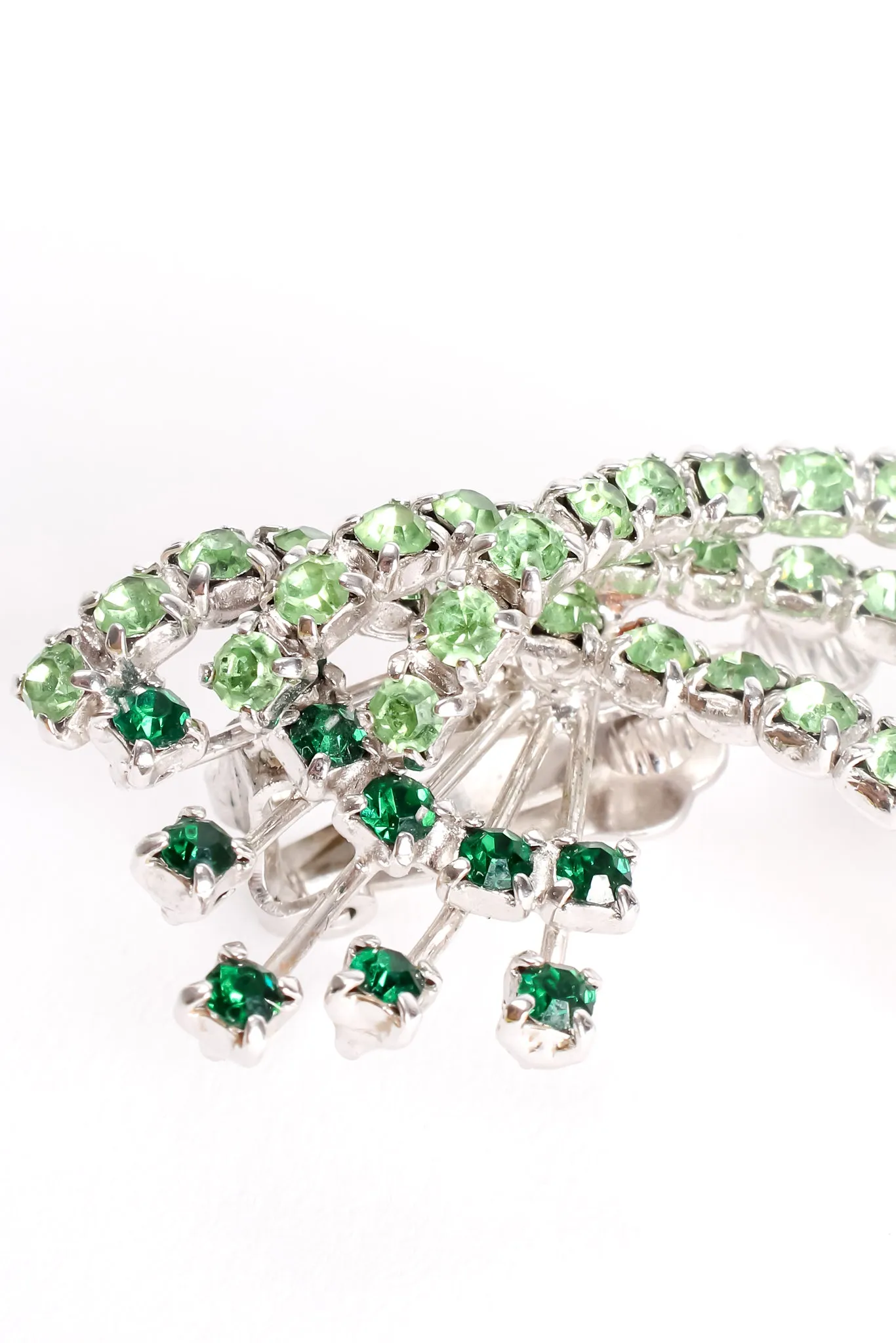 Rhinestone Spray Climber Earrings