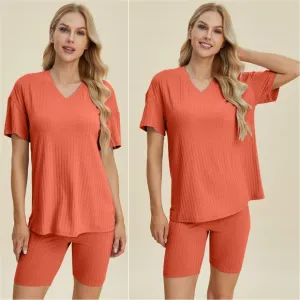 Ribbed Harmony Set - Coral