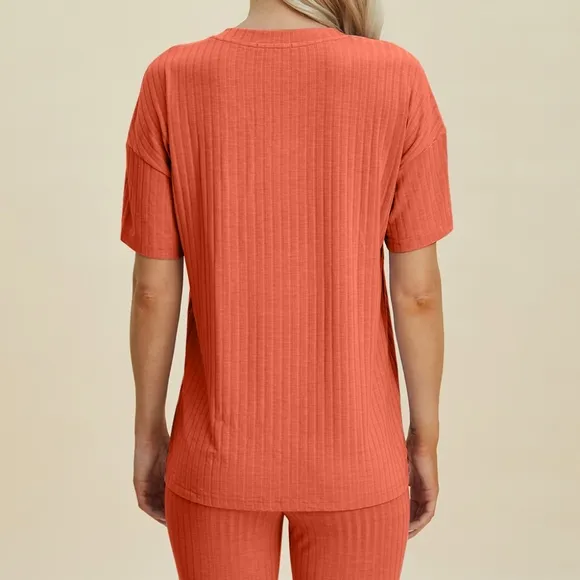 Ribbed Harmony Set - Coral