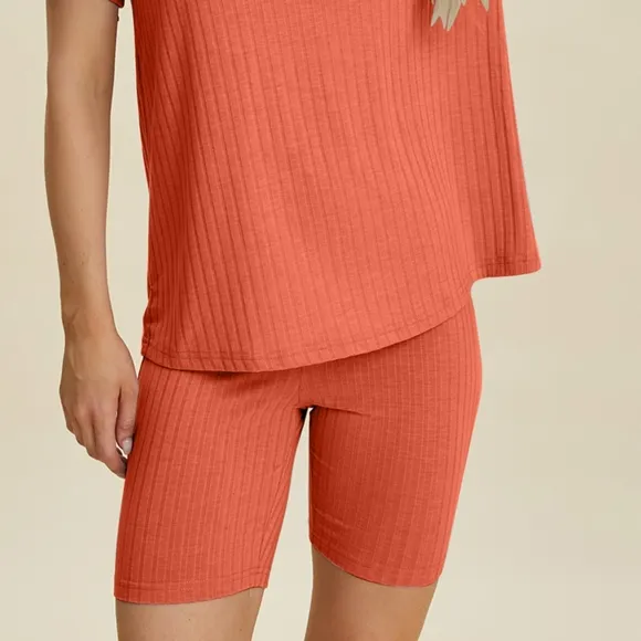 Ribbed Harmony Set - Coral