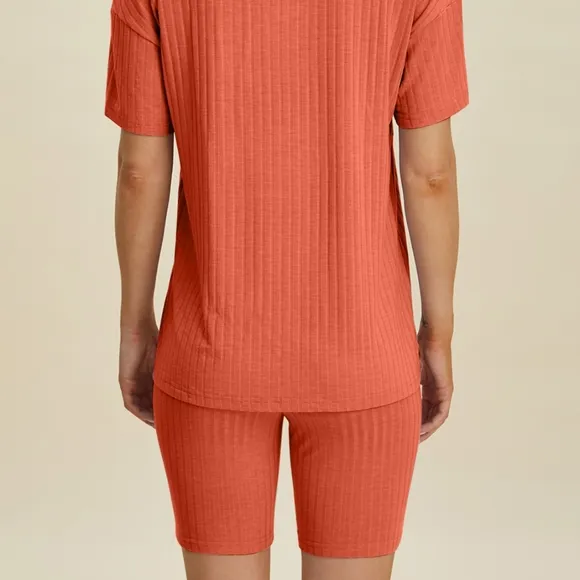 Ribbed Harmony Set - Coral