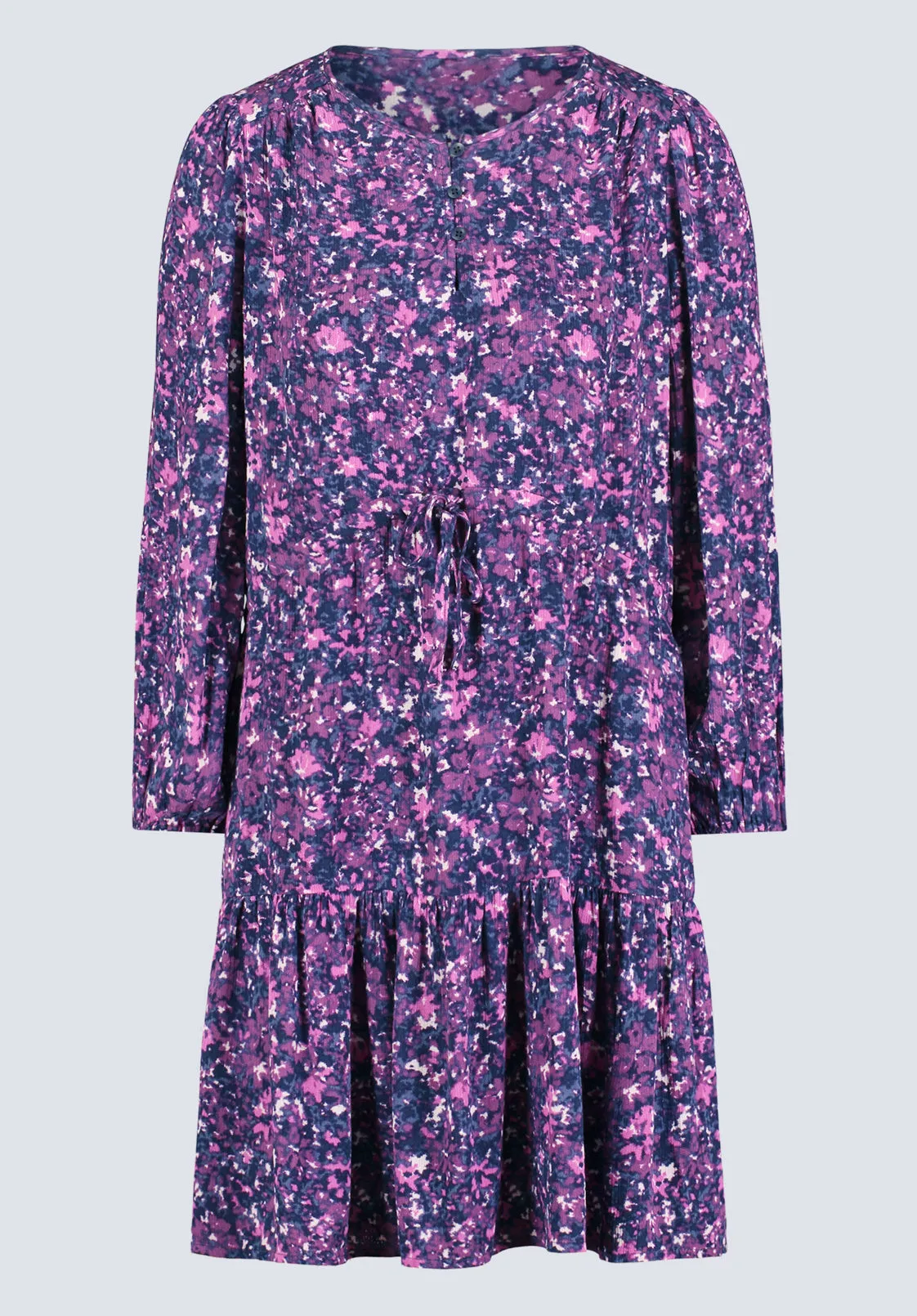 Rochelle Women's Floral Print Long-Sleeve Dress, Purple - WD0064H