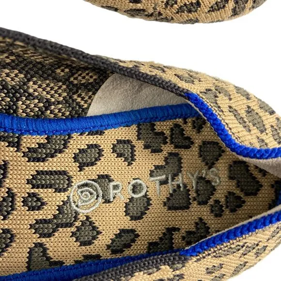 Rothys Cheetah Print Round Toe Ballet Flat Girls Size K4