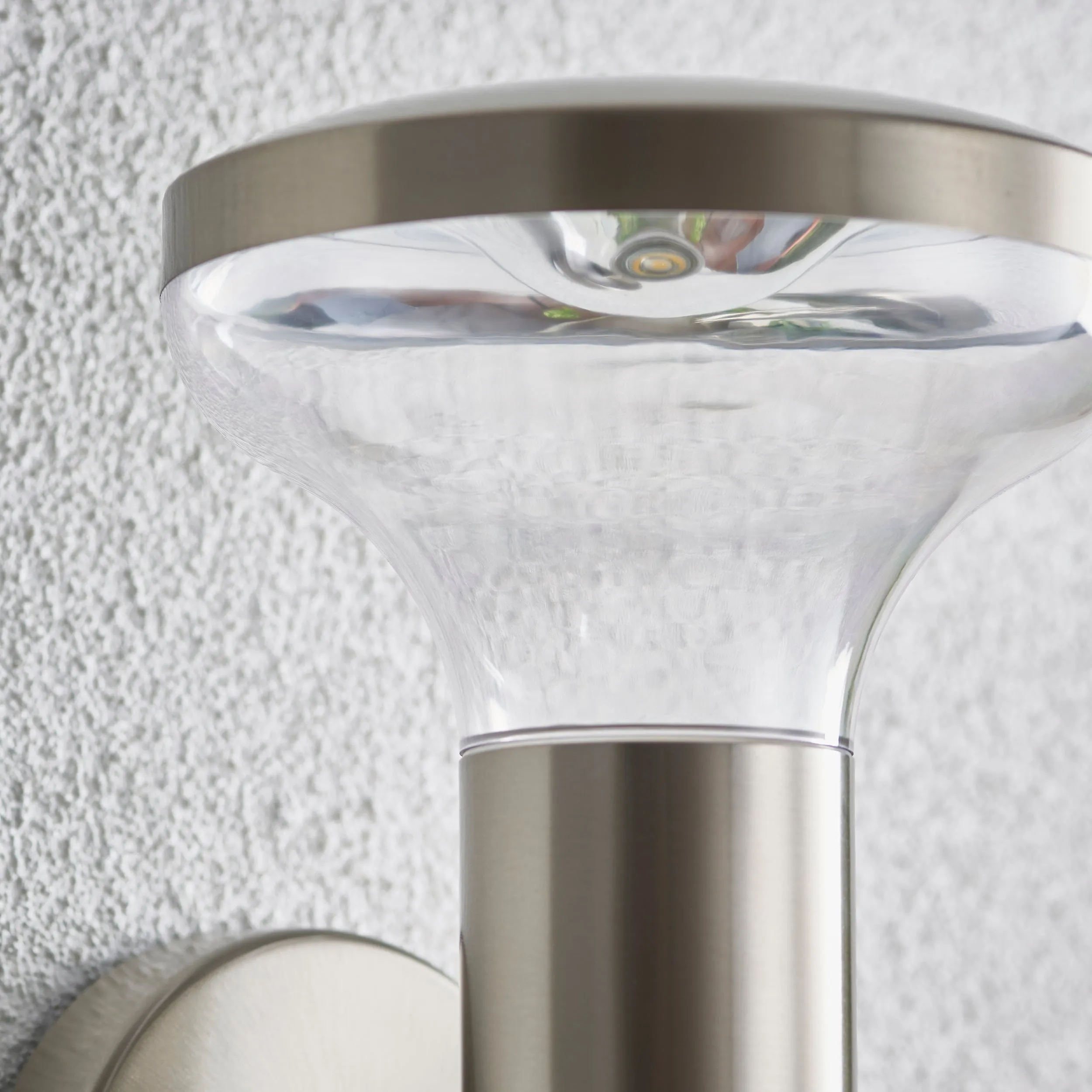 Saxby 67701 Roko 1lt wall IP44 4.6W Marine grade brushed stainless steel & clear pc 4.6W LED GU10 Cool White (Required)