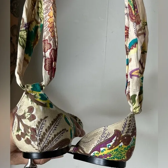 Shelly’s London Floral Ballet Flat with tie back