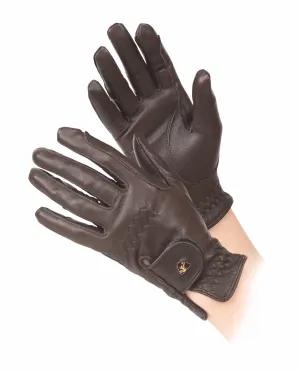 Shires Aubrion Leather Horse Riding Gloves - Child