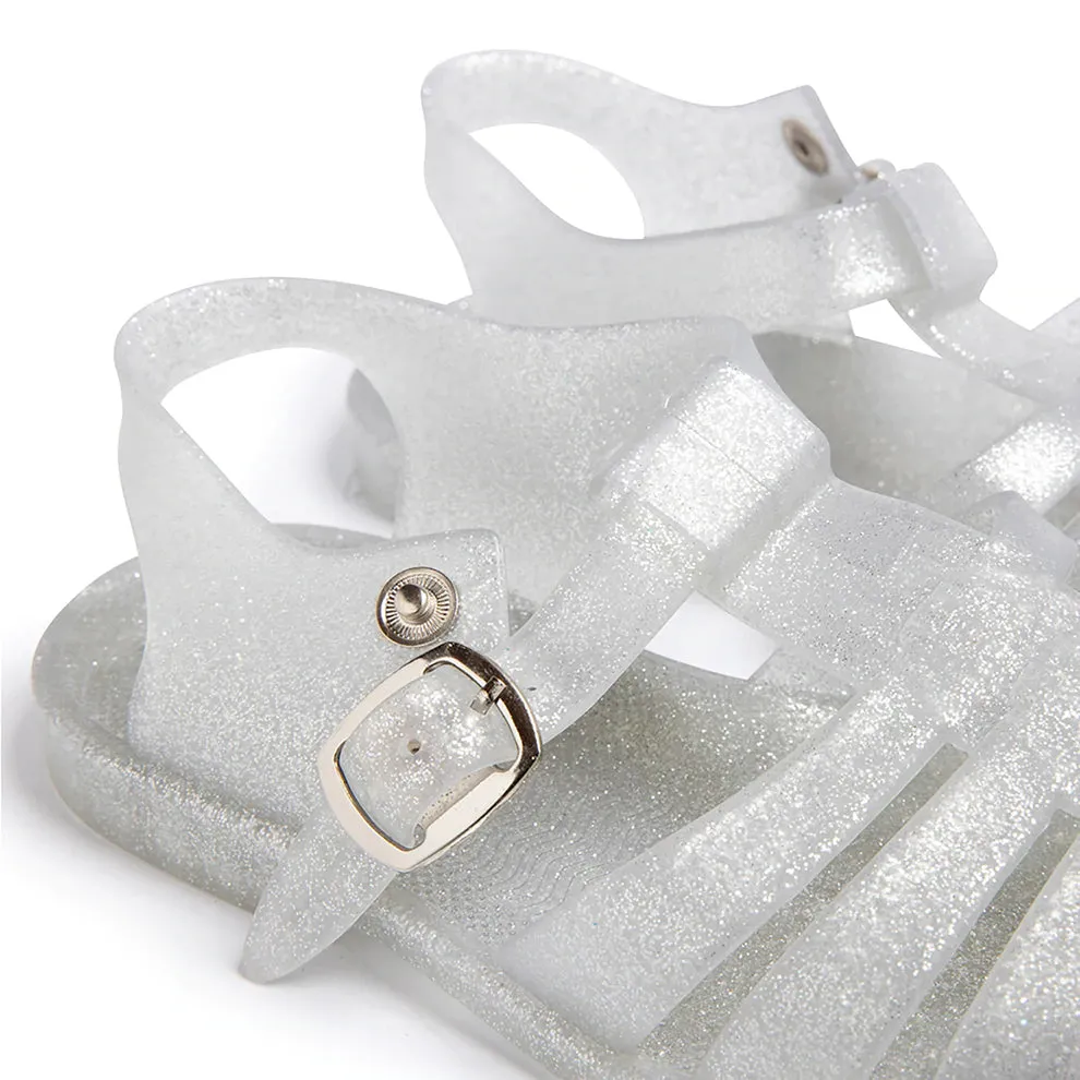 Shooshoos Jelly Sandal - It's A Sign: Silver Glitter