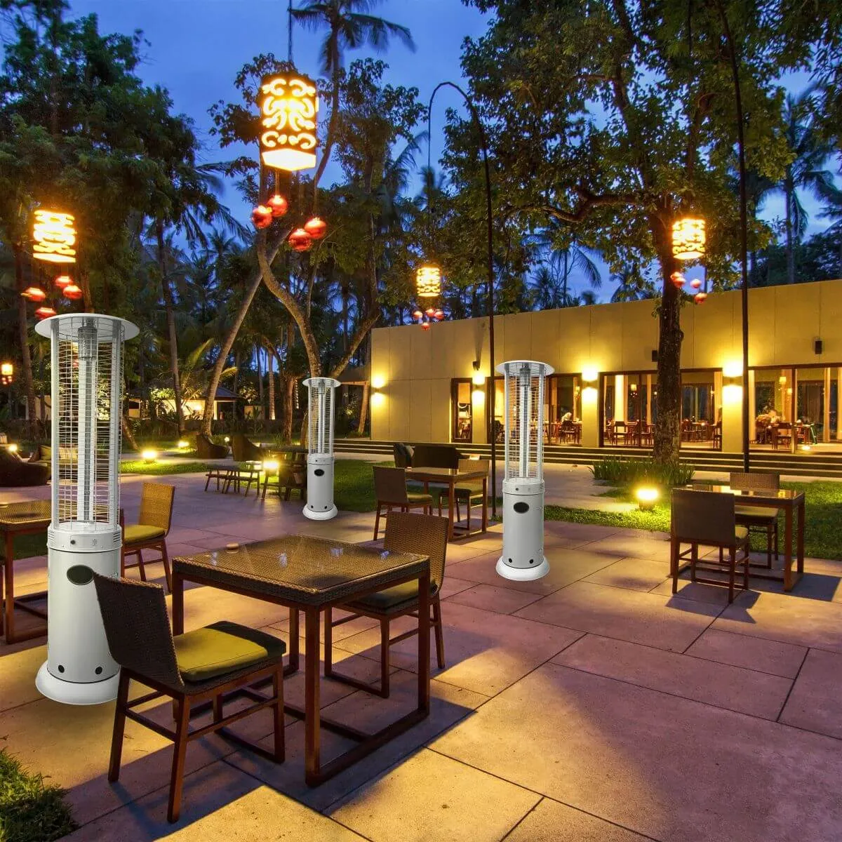 Silver Propane Patio Heater with Wheels I SPAFAIR