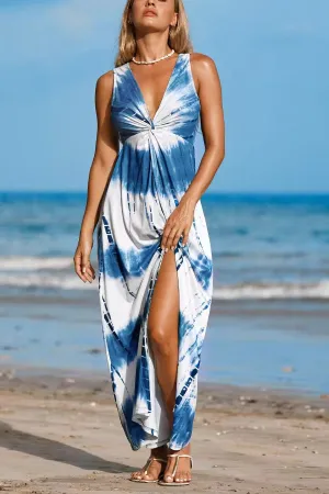 Slate & Snow Tie-Dve Twist Front Maxi Dress