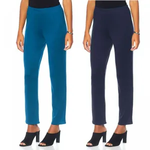 Slinky Brand Women's LOT OF 2 Knit Ponte Skinny Pants