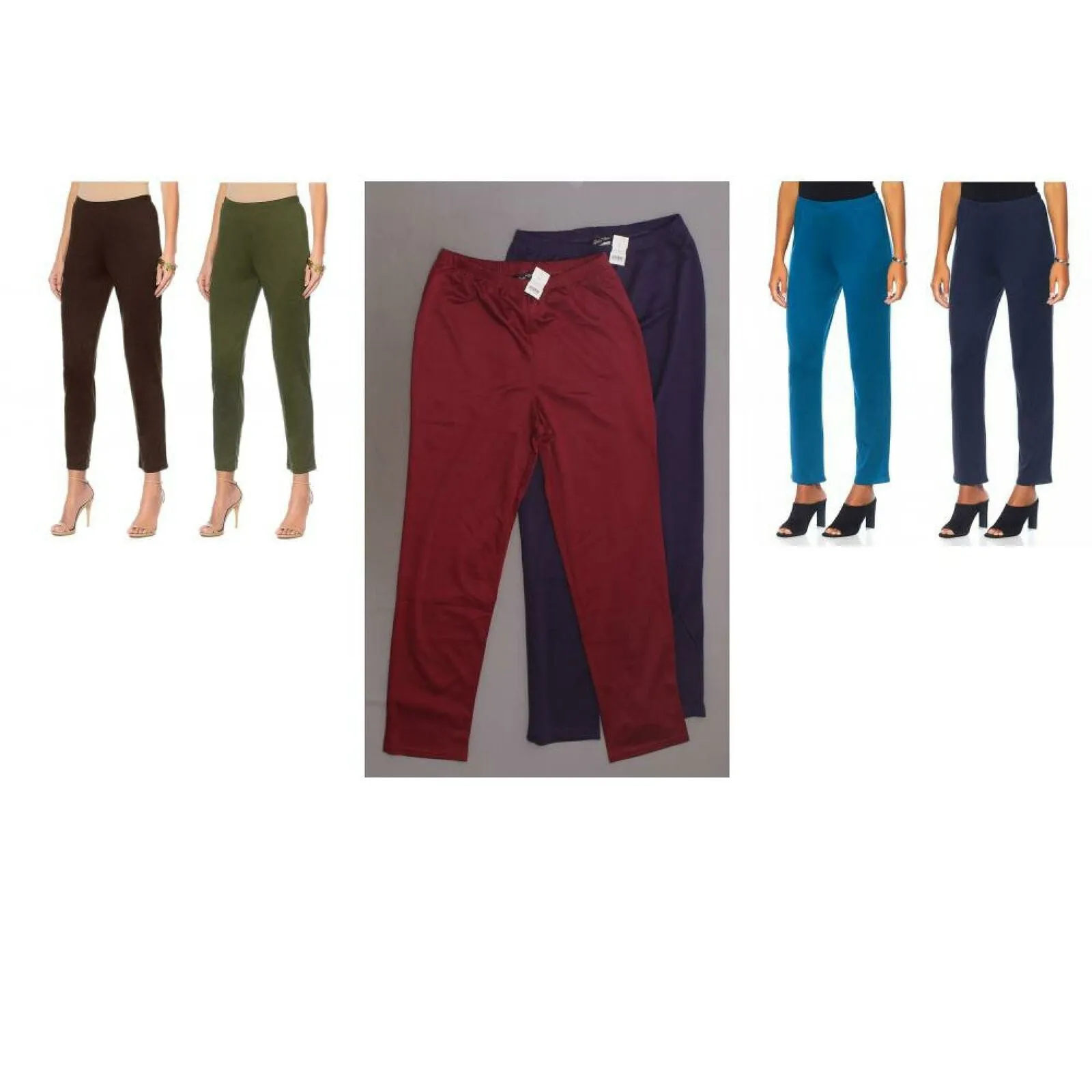 Slinky Brand Women's LOT OF 2 Knit Ponte Skinny Pants