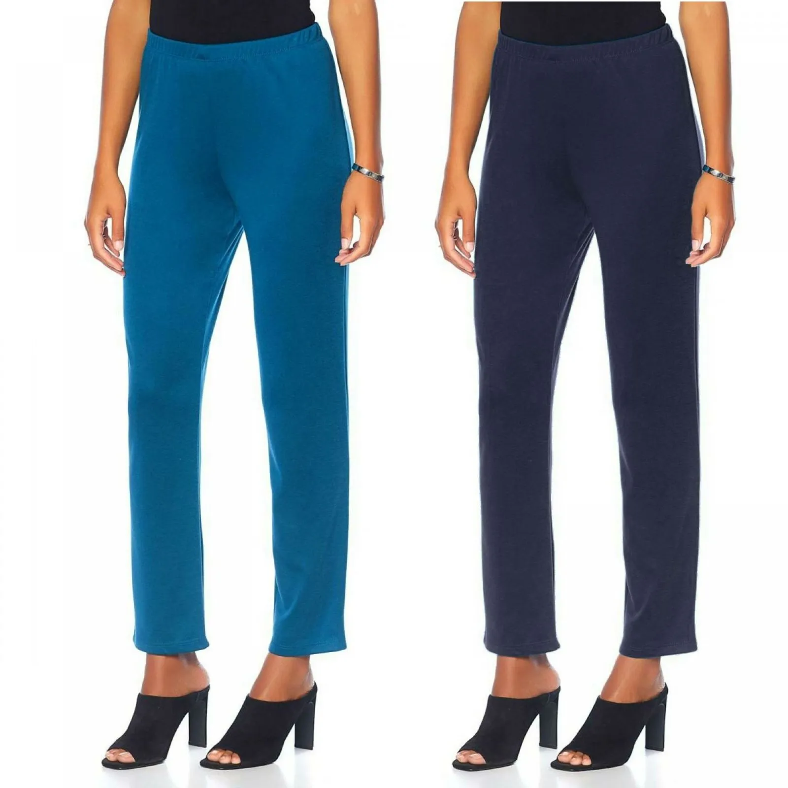 Slinky Brand Women's LOT OF 2 Knit Ponte Skinny Pants