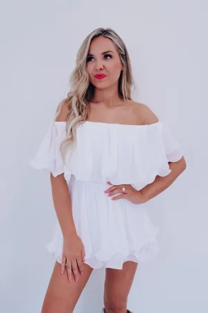 Spring Breeze Chiffon Romper - White