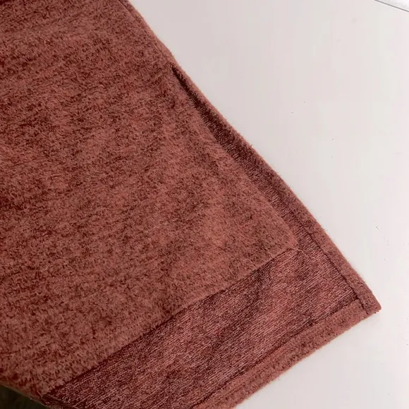 Status by Chenault Soft Stretch Knit High Low Split Side Cowl Neck Mocha Mousse