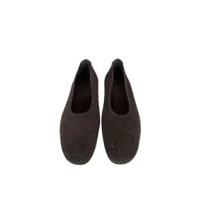 Stuart Weizman Womens Brown Suede Perforated Holes Slip On Ballet Size 7.5