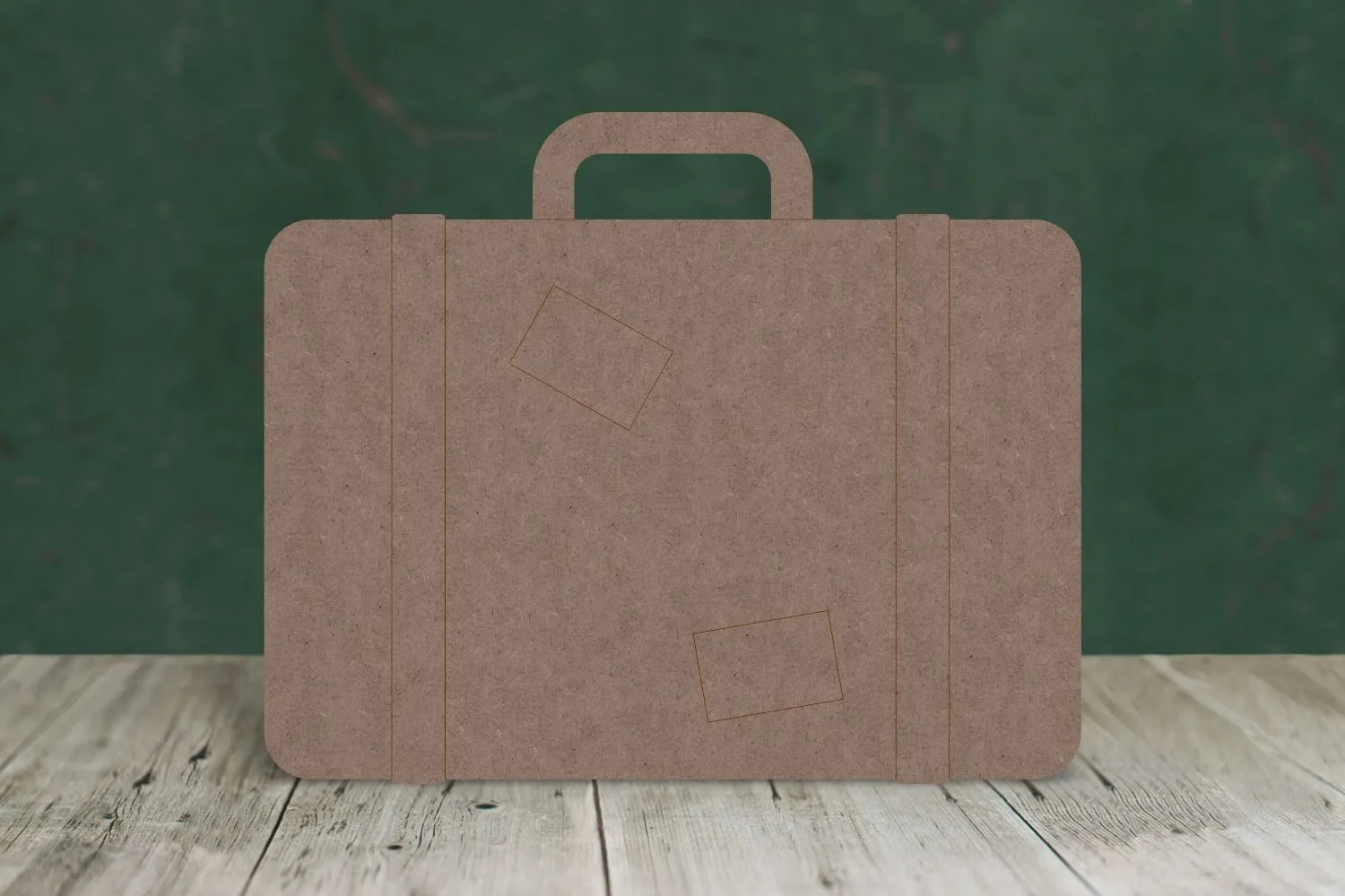 Suit case with etched detail - wooden craft cut-out - 2mm MDF
