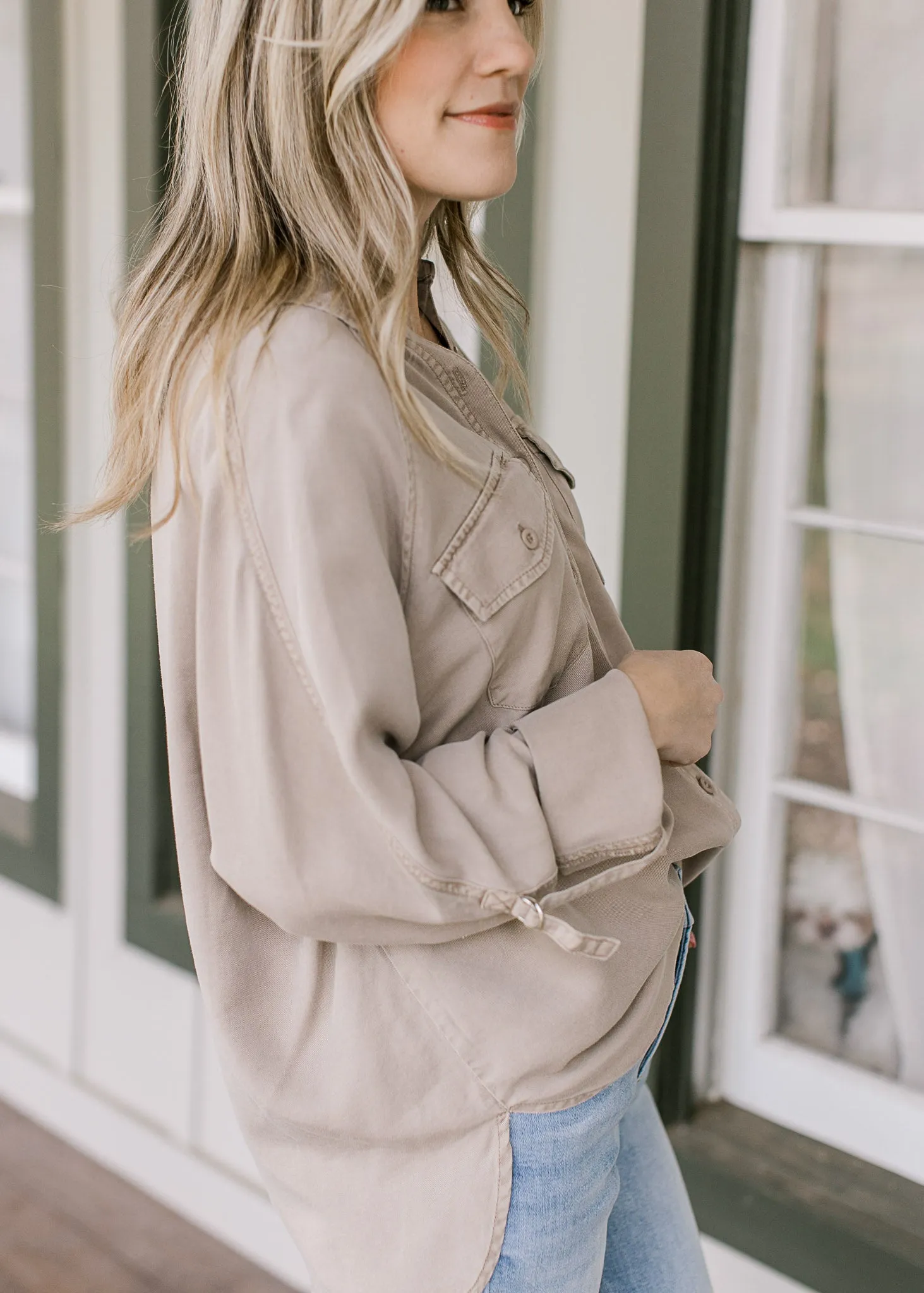 Taupe Craze Button Down Top