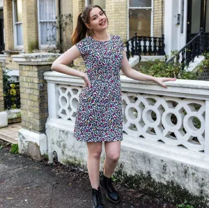 The Knee Length Breastfeeding Dress - Ruby Rainbow Leopard
