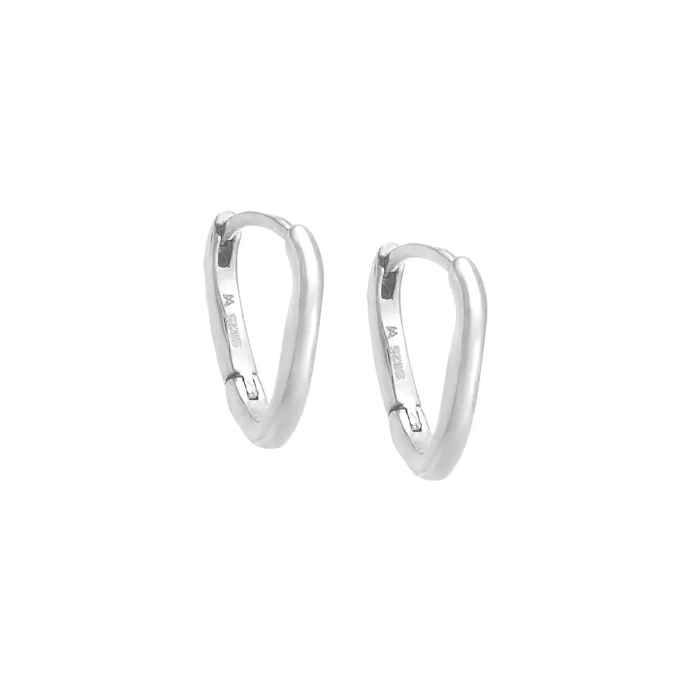 Thin Solid Curved Huggie Earring