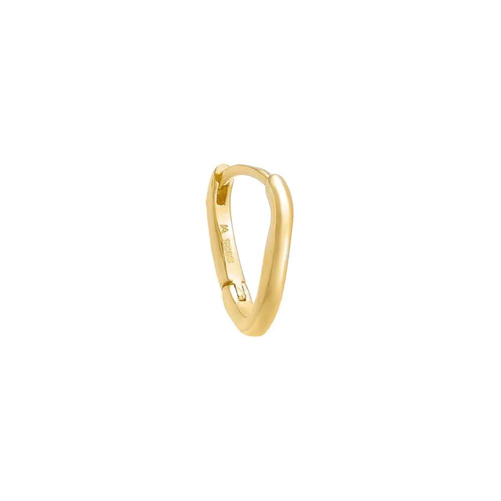 Thin Solid Curved Huggie Earring