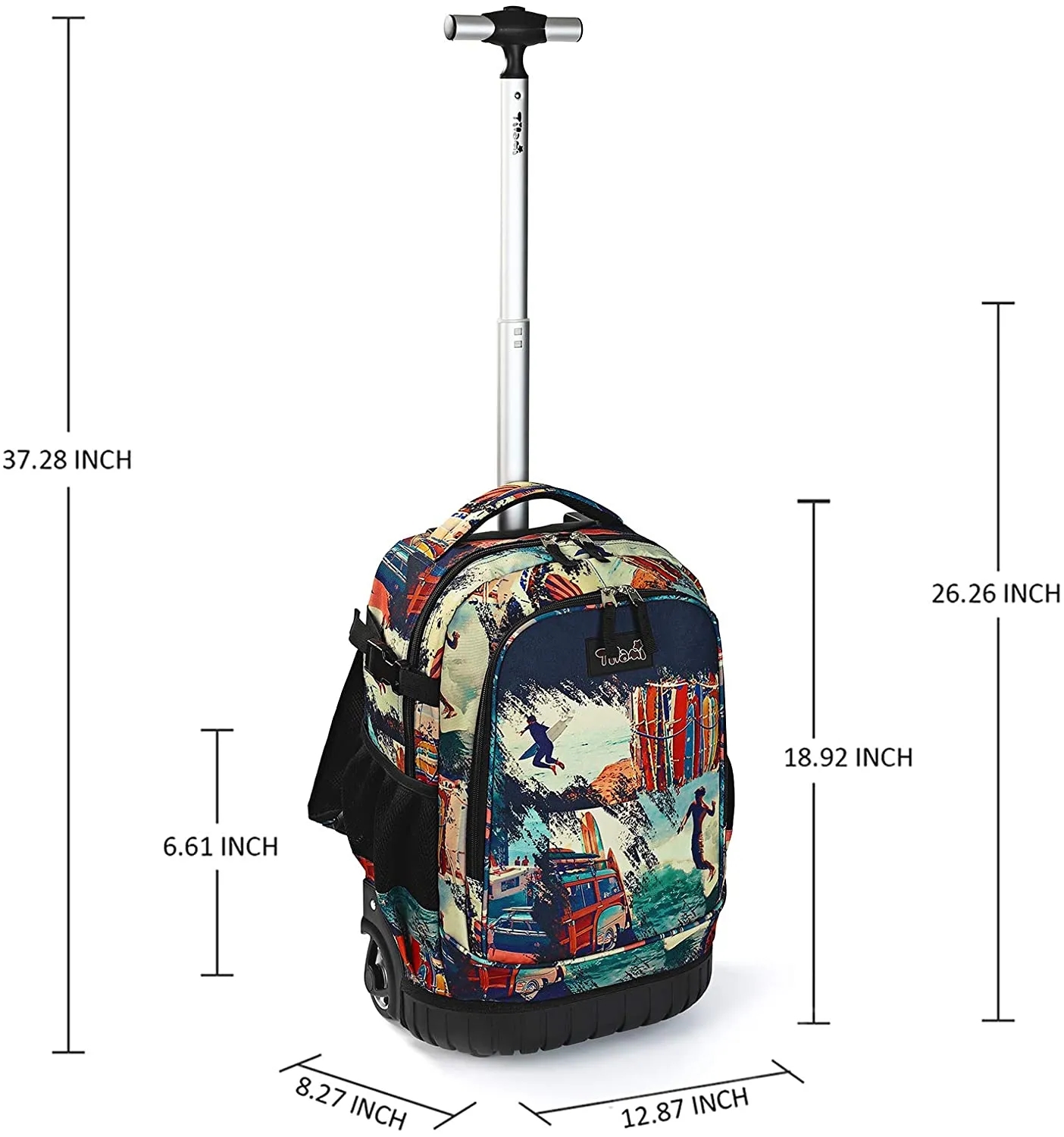 Tilami 19 inch Black Sport Boy Single Handle Rolling Backpack