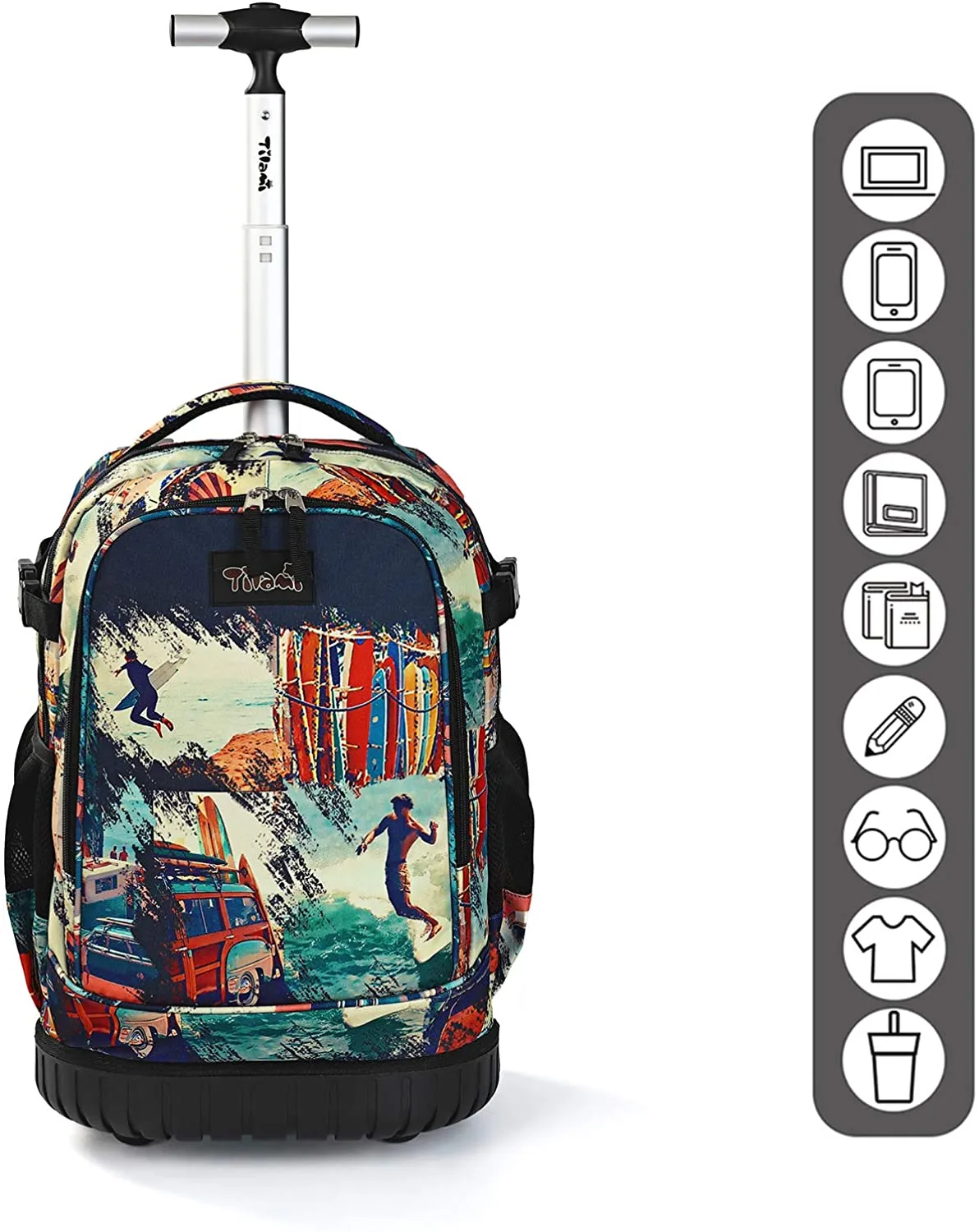 Tilami 19 inch Black Sport Boy Single Handle Rolling Backpack