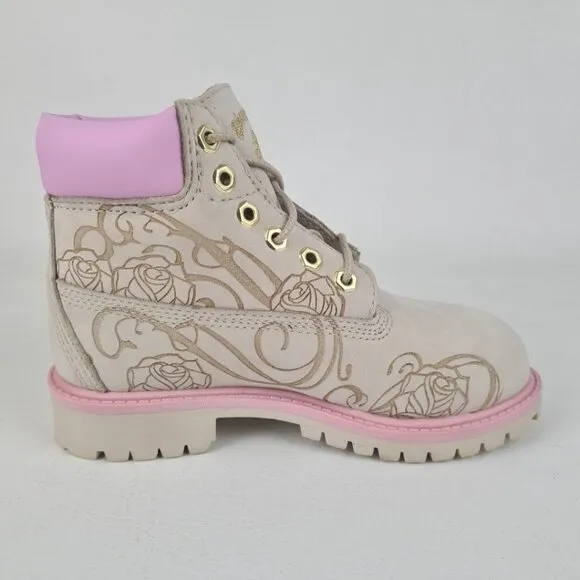 Timberland 6 In Classic Tatto Grey Girls Leather Outdoors Size 13 Youth