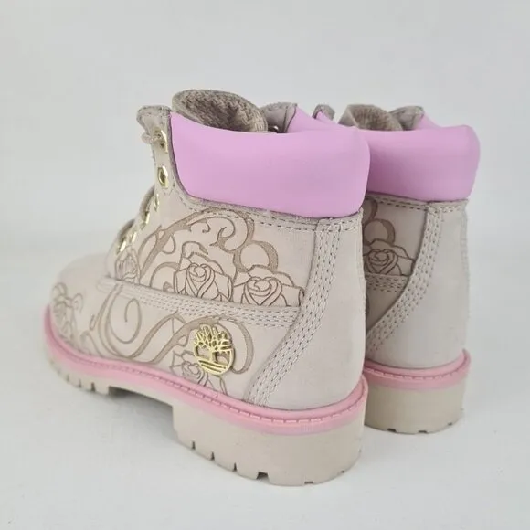 Timberland 6 In Classic Tatto Grey Girls Leather Outdoors Size 13 Youth