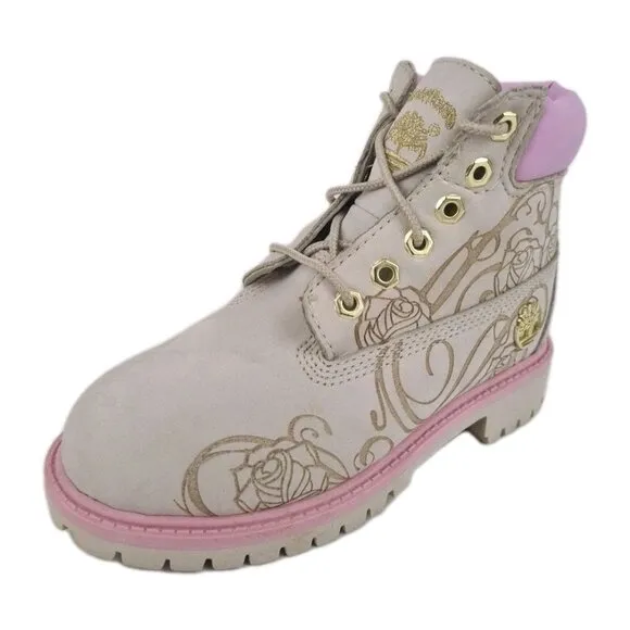 Timberland 6 In Classic Tatto Grey Girls Leather Outdoors Size 13 Youth