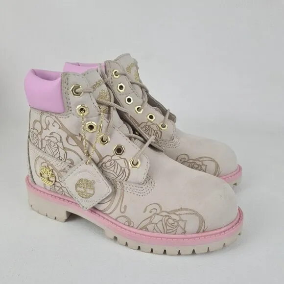 Timberland 6 In Classic Tatto Grey Girls Leather Outdoors Size 13 Youth