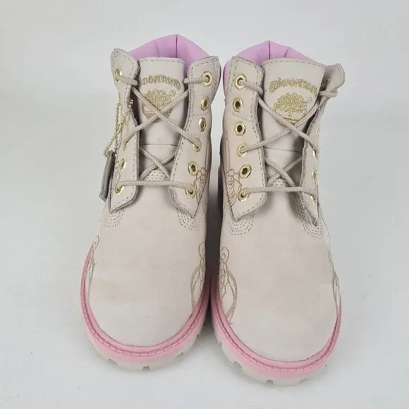 Timberland 6 In Classic Tatto Grey Girls Leather Outdoors Size 13 Youth