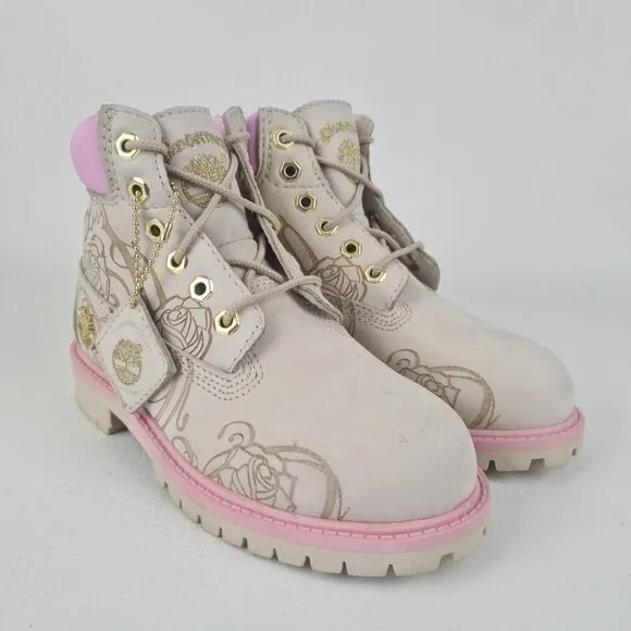 Timberland 6 In Classic Tatto Grey Girls Leather Outdoors Size 13 Youth