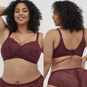 Torrid NWT Lace Red 360 Back Smooth Lightly Lined Everyday Wire-Free Bra 48D