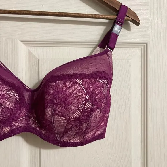 Torrid Womens NWT Lace Purple Lightly Lined Full Coverage Balconette Bra 42G