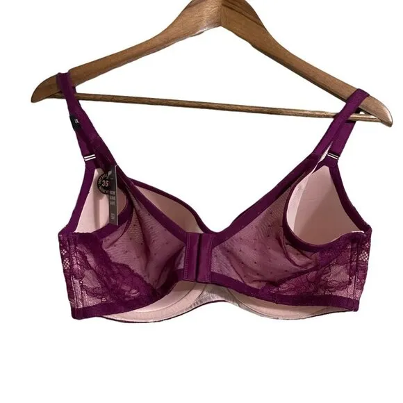 Torrid Womens NWT Lace Purple Lightly Lined Full Coverage Balconette Bra 42G