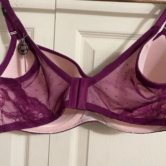 Torrid Womens NWT Lace Purple Lightly Lined Full Coverage Balconette Bra 42G