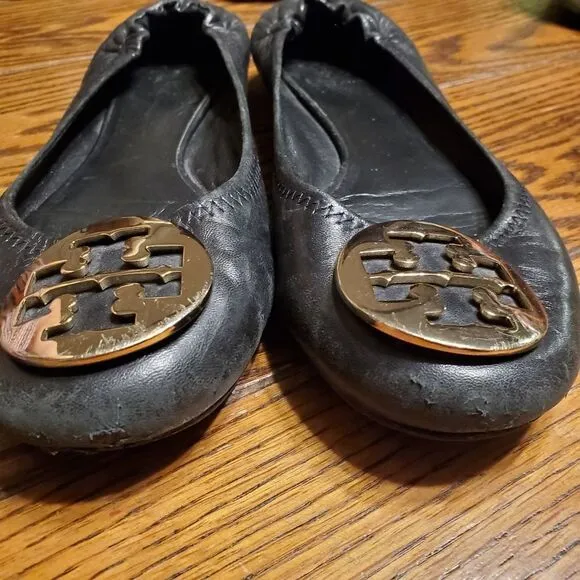 Tory Burch reva black ballet flat size 9.5
