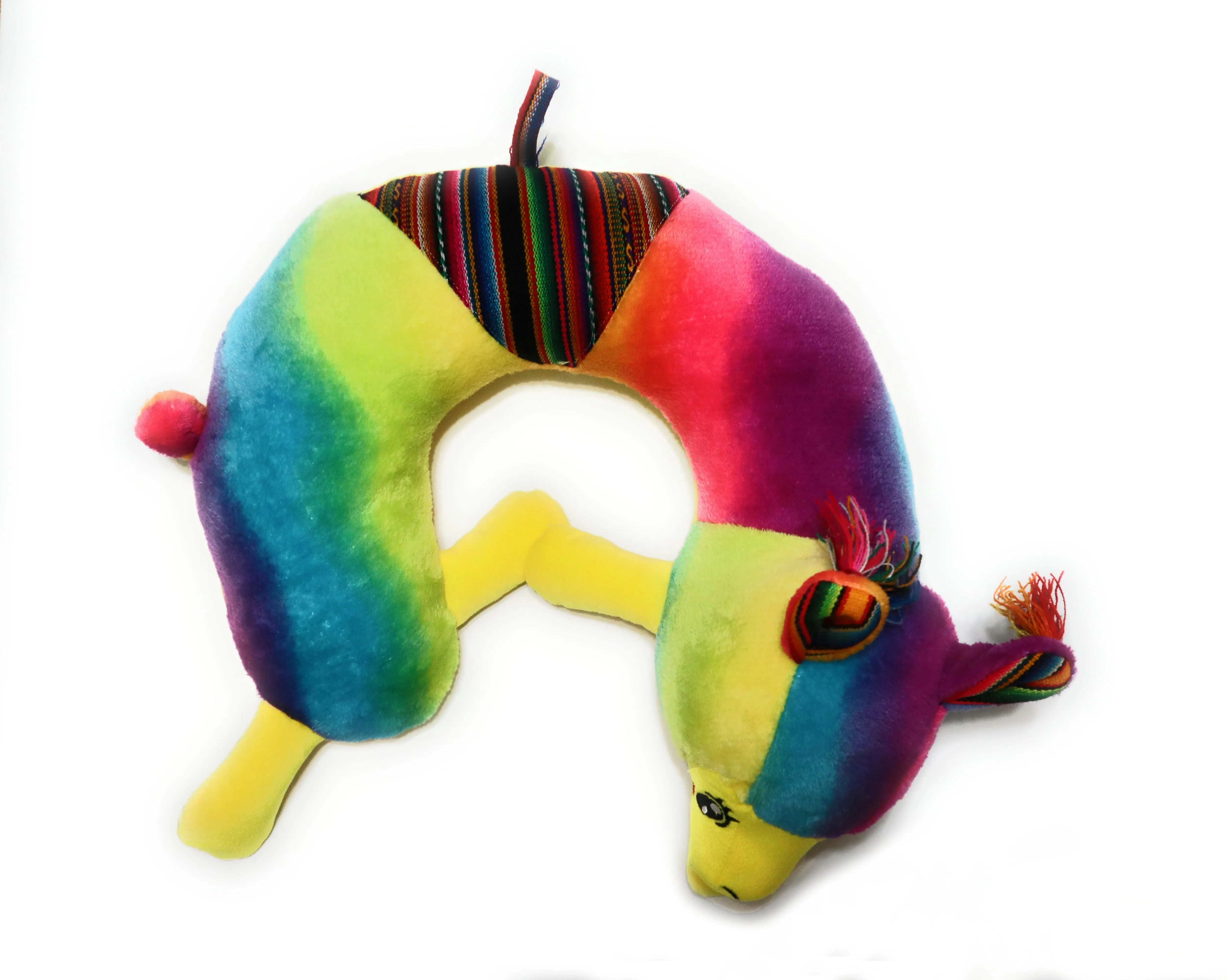 Travel Pillow Llama Shape Essential for Airplane Travel and Road Trips Yellow Color