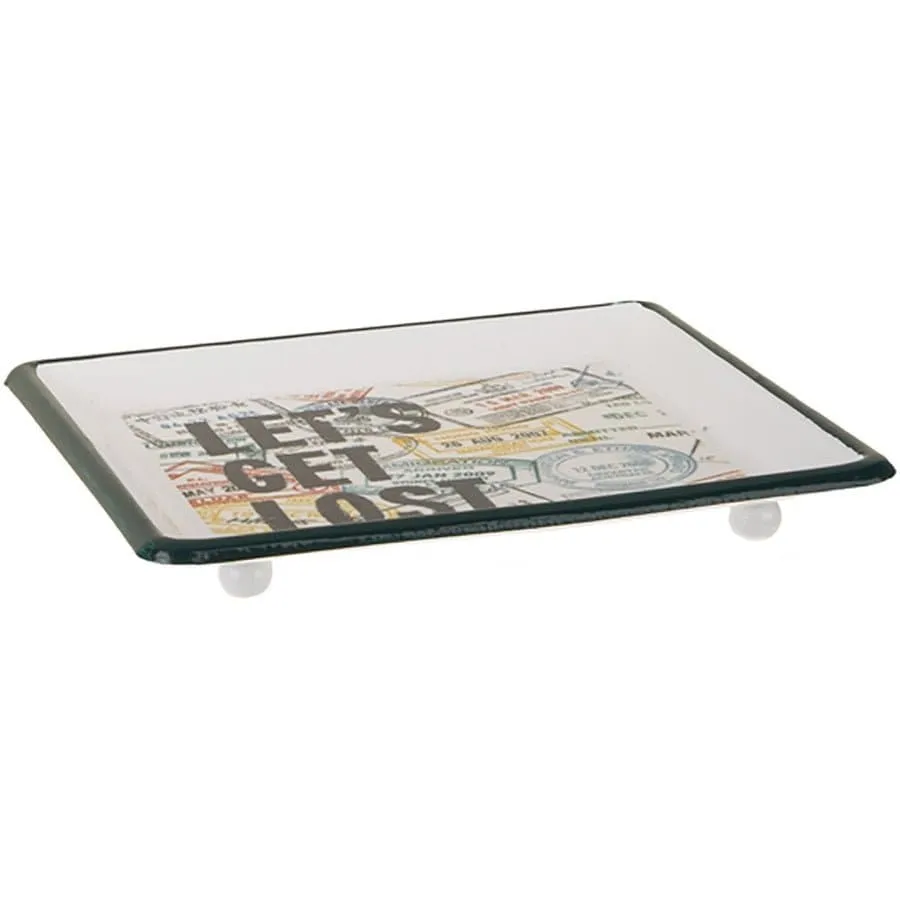 Travel Stamp Trinket Dish 4 Piece Set