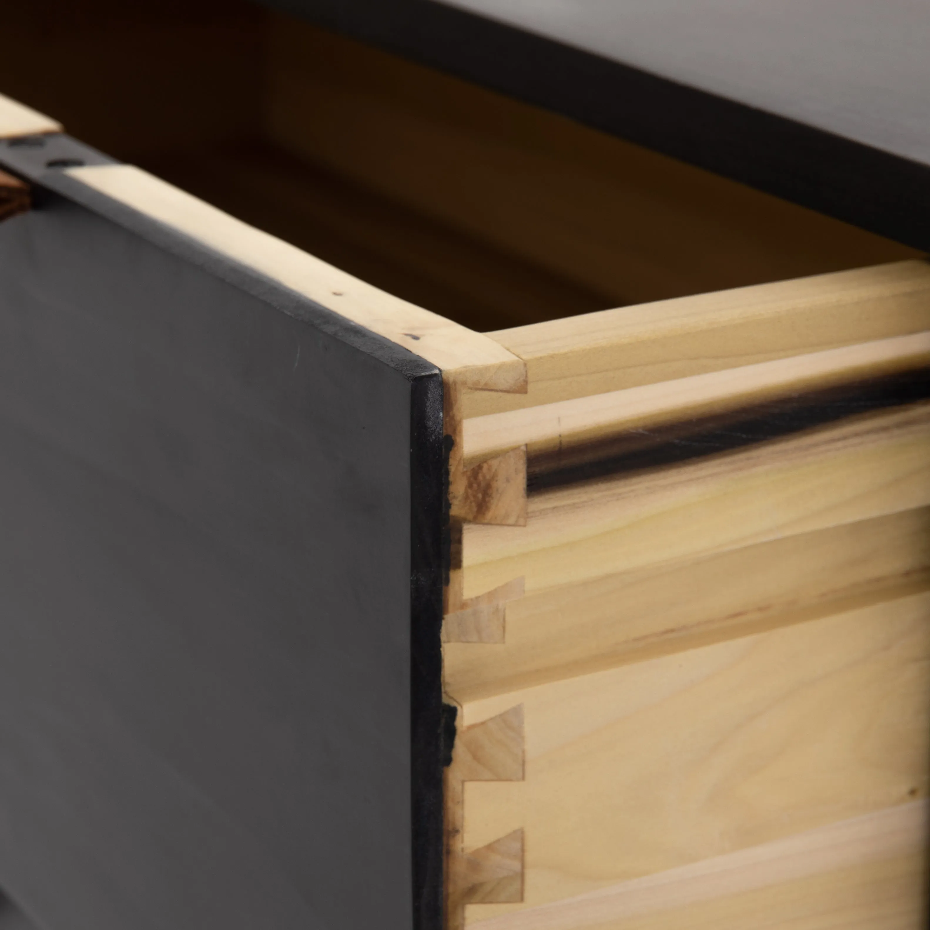 Trey 5 Drawer Dresser-Black Wash Poplar