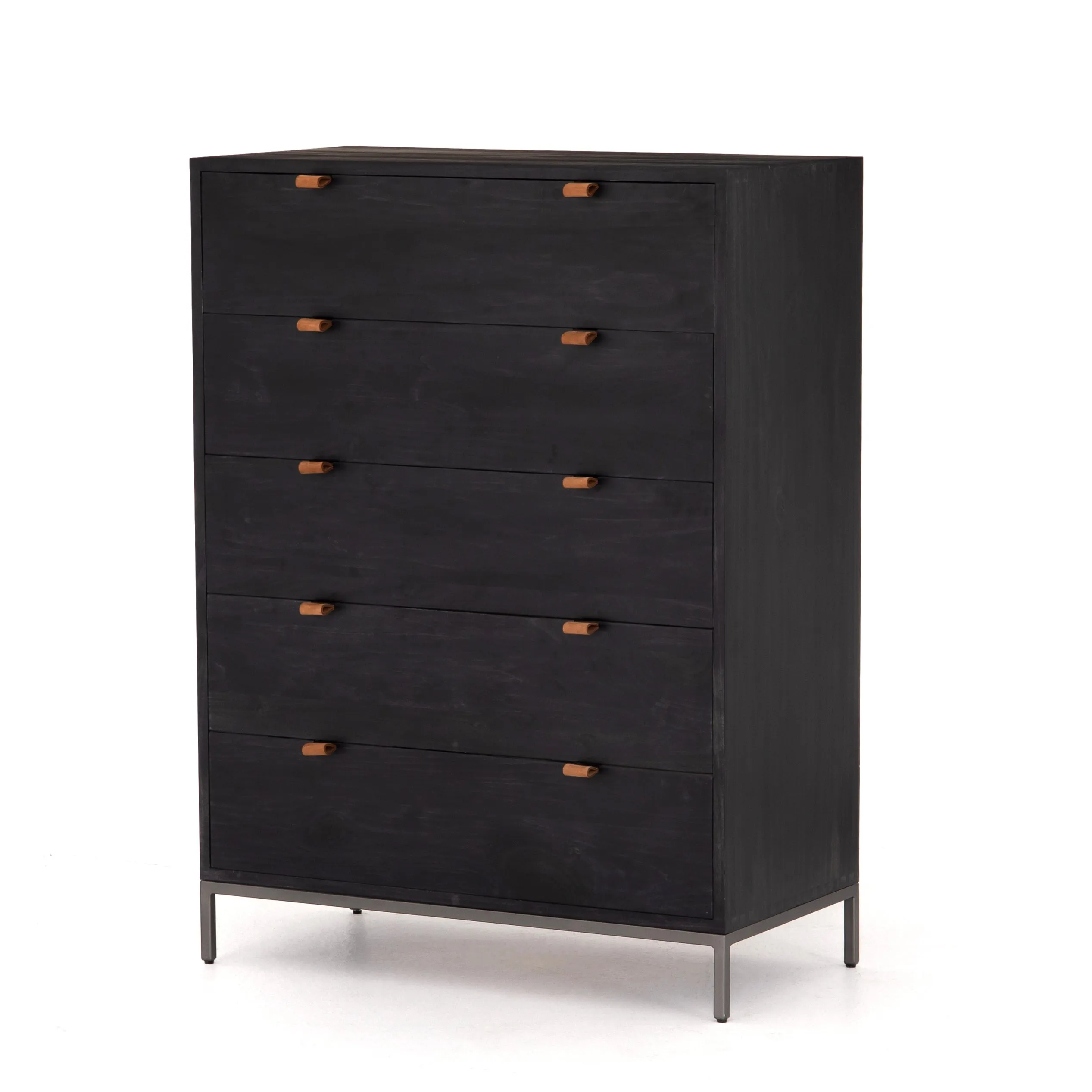 Trey 5 Drawer Dresser-Black Wash Poplar