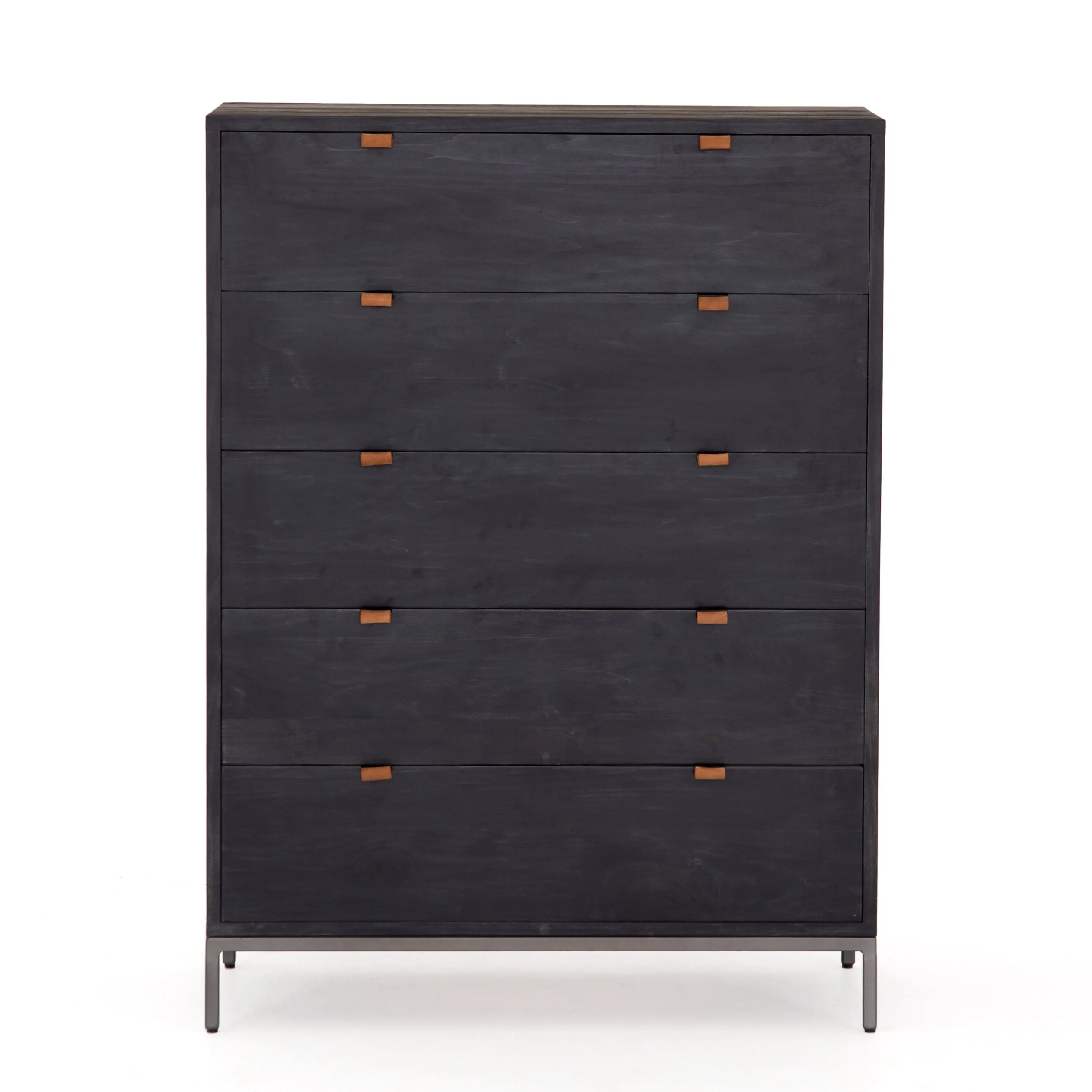 Trey 5 Drawer Dresser-Black Wash Poplar