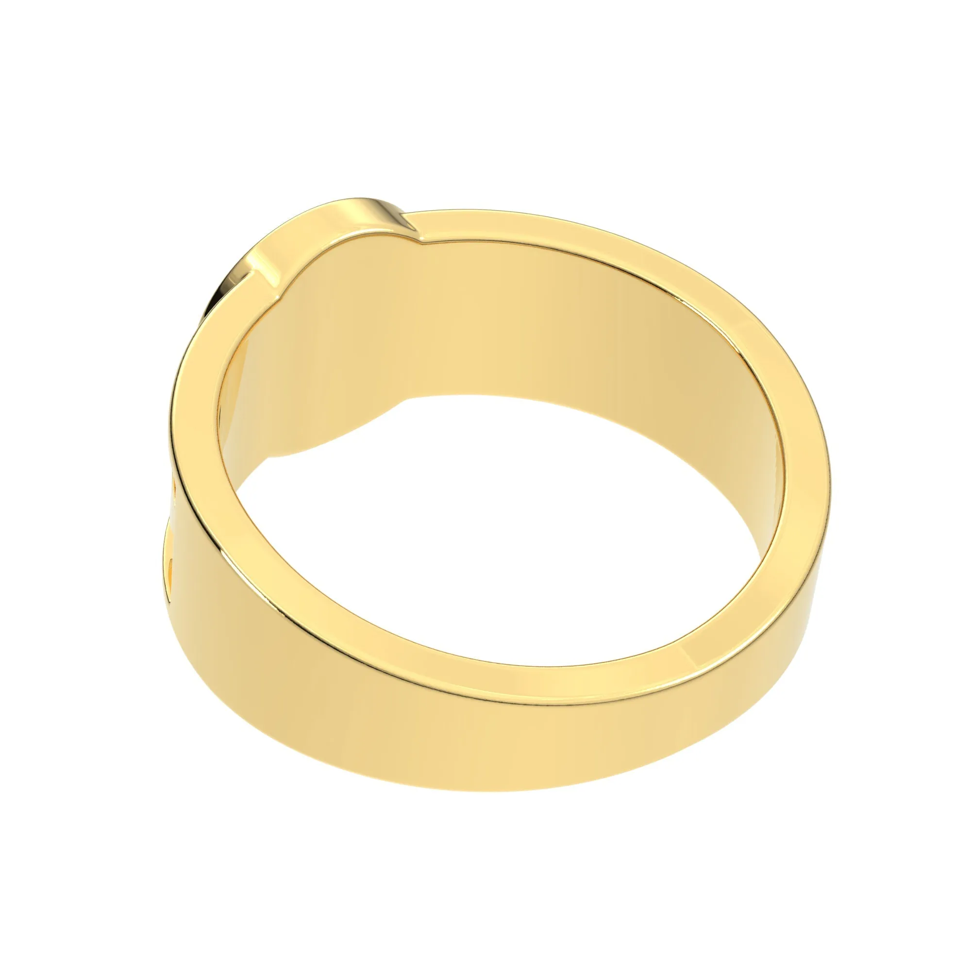 US Jewels Masonic Ladies 14k Yellow Gold 8mm Eastern Star Ring