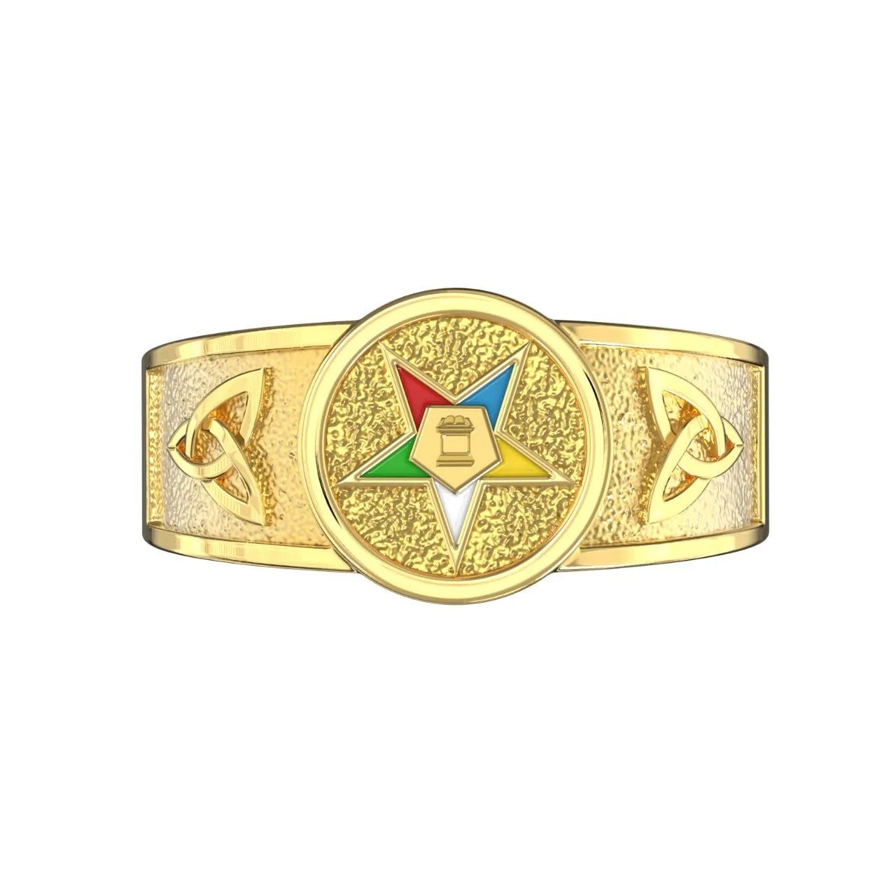 US Jewels Masonic Ladies 14k Yellow Gold 8mm Eastern Star Ring