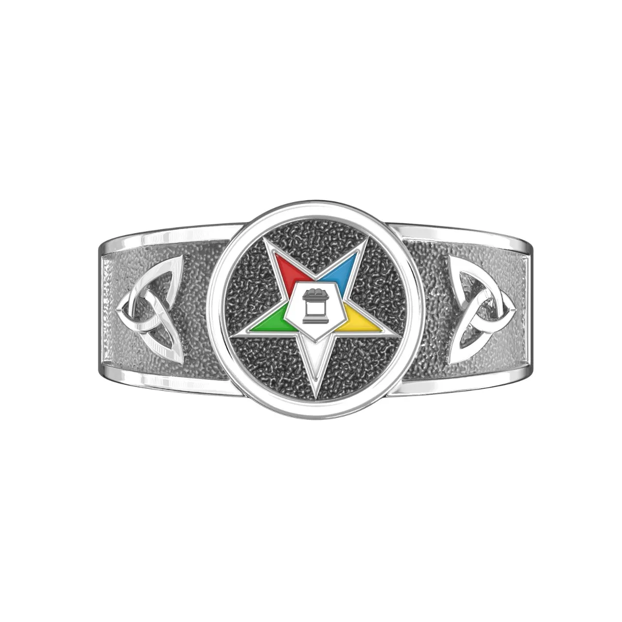 US Jewels Masonic Ladies 925 Sterling Silver 8mm Eastern Star Ring